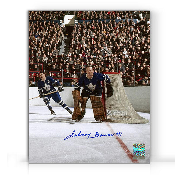 Johnny Bower Autographed 8X10 Toronto Maple Leafs Home Jersey (Pose)