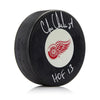 Chris Chelios Signed Detroit Red Wings Puck with HOF NOTE