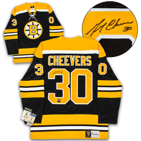 Gerry Cheevers a signé le maillot vintage des Bruins de Boston