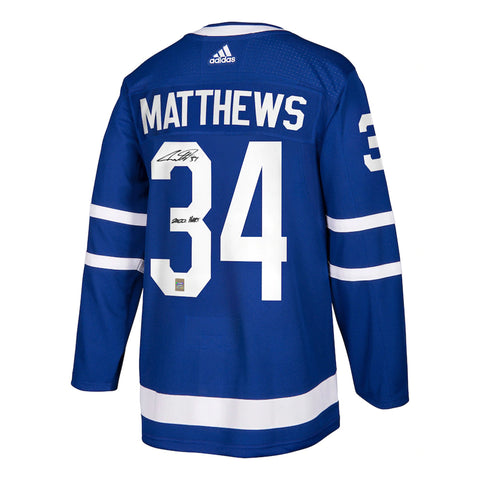 Auston Matthews Signed LE Maple Leafs Jersey Inscribed 500 PTS 1-3-23 &  Fastest Leaf to 500 #20/34 (Fanatics)